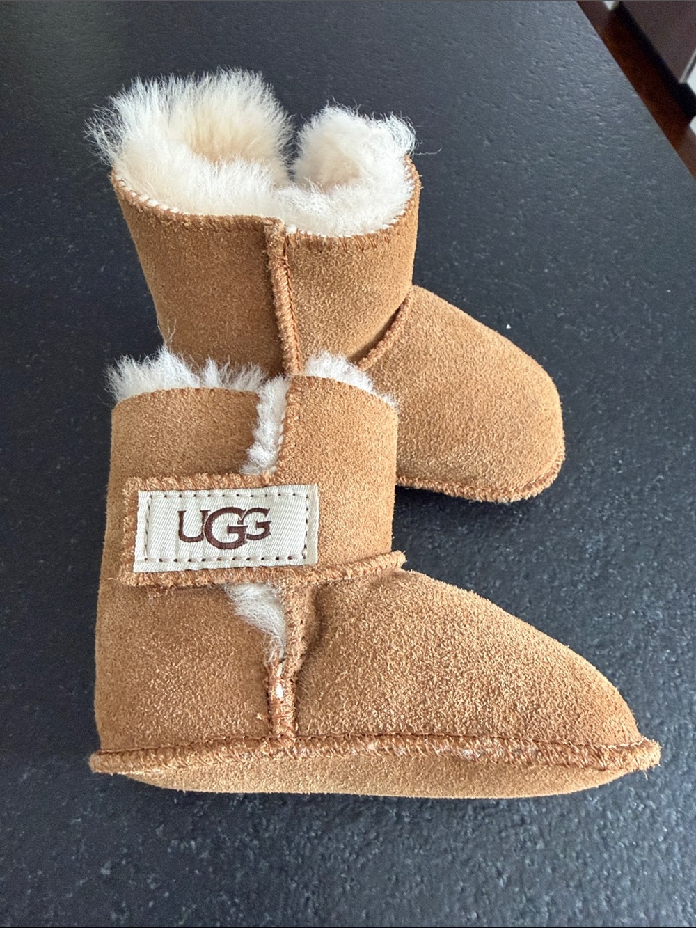 UGG Infant Chestnut Suede Shearling Boots